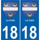 18 La Celle blason autocollant plaque ville sticker