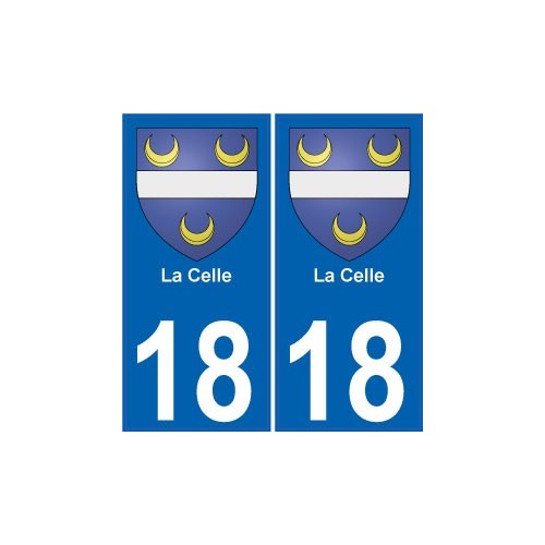 18 La Celle blason autocollant plaque ville sticker