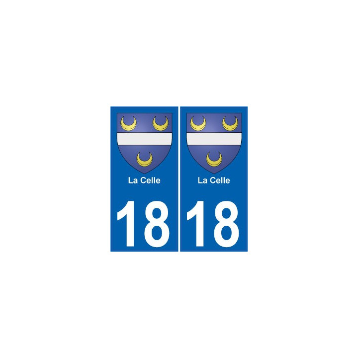 18 La Celle blason autocollant plaque ville sticker
