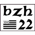 Autocollant 22 BZH drapeau Breton Breizh Bretagne sticker logo 2