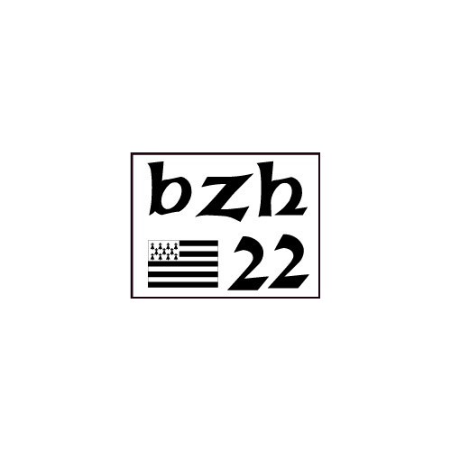Autocollant 22 BZH drapeau Breton Breizh Bretagne sticker logo 2