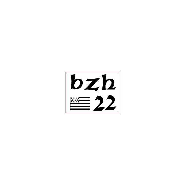 Autocollant 22 BZH drapeau Breton Breizh Bretagne sticker logo 2