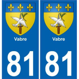 81 Vabre ville autocollant plaque immatriculation sticker auto blason ville