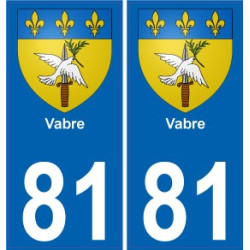 81 Vabre ville autocollant plaque immatriculation sticker auto blason ville