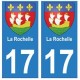 17 La rochelle ville blason autocollant plaque immatriculation sticker