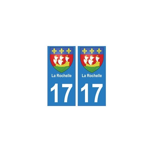 17 La rochelle ville blason autocollant plaque immatriculation sticker