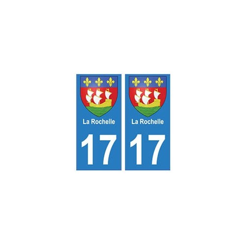 17 La rochelle ville blason autocollant plaque immatriculation sticker