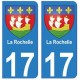 17 La rochelle ville blason autocollant plaque immatriculation sticker