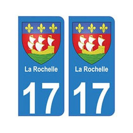 17 La rochelle ville blason autocollant plaque immatriculation sticker