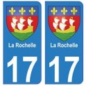 17 The city of la rochelle coat of arms sticker plate registration sticker