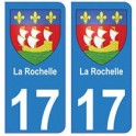 17 de La ciudad de la rochelle escudo de armas de la placa etiqueta de registro de la etiqueta engomada