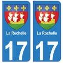 17 La rochelle ville blason autocollant plaque immatriculation sticker