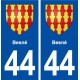 44  Besné blason ville autocollant plaque stickers