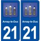 19 Arnay-le-Duc blason ville autocollant plaque sticker