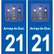 19 Arnay-le-Duc blason ville autocollant plaque sticker