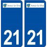 19 Arnay-le-Duc logo ville autocollant plaque sticker