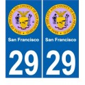 San Francisco USA ville Autocollant plaque immatriculation auto sticker numéro au choix sticker city