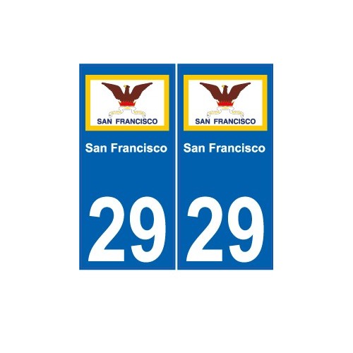 San Francisco USA ville Autocollant plaque immatriculation auto sticker numéro au choix sticker city