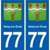 77 Noisy-sur-École blason autocollant plaque stickers ville