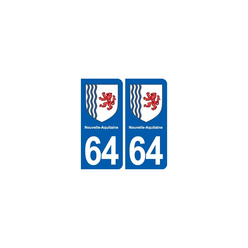 Autocollant plaque immatriculation blason département 64 Laruns logo ville  sticker