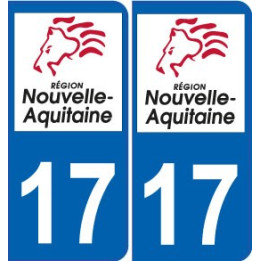 17 Charente-Maritime autocollant plaque immatriculation auto département sticker Nouvelle Aquitaine logo