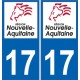 17 Charente-Maritime adesivo targa di immatricolazione di auto dipartimento adesivo Nuovo logo Aquitania