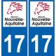17 Charente-Maritime autocollant plaque immatriculation auto département sticker Nouvelle Aquitaine logo