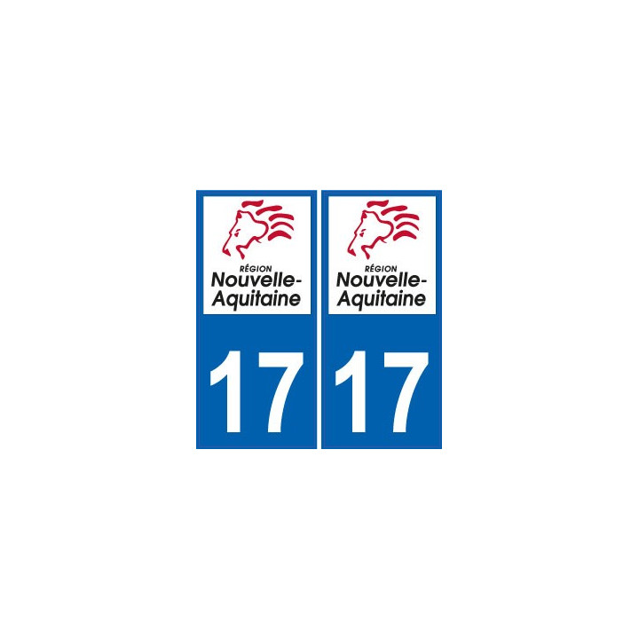 17 Charente-Maritime autocollant plaque immatriculation auto département sticker Nouvelle Aquitaine logo