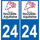 23 Creuse autocollant plaque immatriculation auto département sticker Nouvelle Aquitaine logo