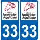 23 Creuse autocollant plaque immatriculation auto département sticker Nouvelle Aquitaine logo