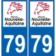 16 Charente autocollant plaque immatriculation auto département sticker Nouvelle Aquitaine logo