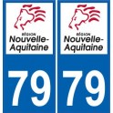 79 deux-Sèvres adesivo targa di immatricolazione di auto dipartimento adesivo Nuovo logo Aquitania