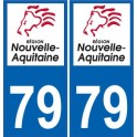 79 deux-Sèvres sticker plaque immatriculation auto department sticker New Aquitaine logo