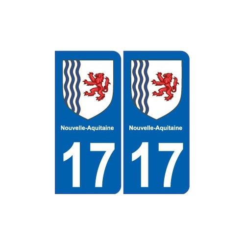 17 Charente-Maritime autocollant plaque immatriculation auto département sticker - Foto 2 di 2