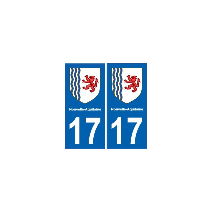 17 Charente-Maritime autocollant plaque immatriculation auto département sticker Nouvelle Aquitaine blason