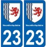 23 creuse autocollant plaque immatriculation auto département sticker Nouvelle Aquitaine blason