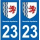 23 hohl-aufkleber-plakette-kennzeichen-auto-abteilung sticker Neue Aquitaine wappen