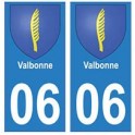 06 Valbonne autocollant plaque