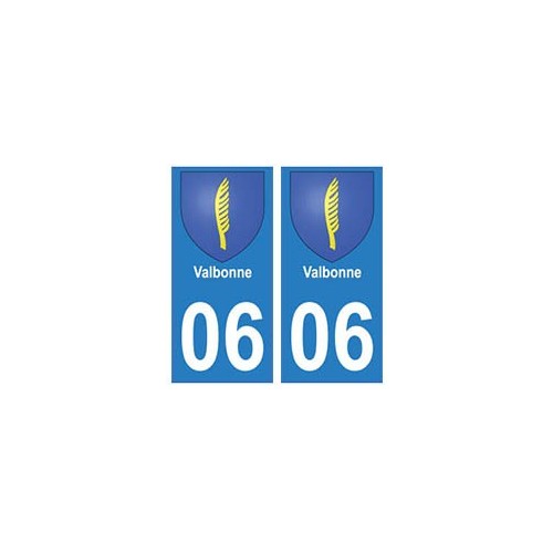 06 Valbonne autocollant plaque