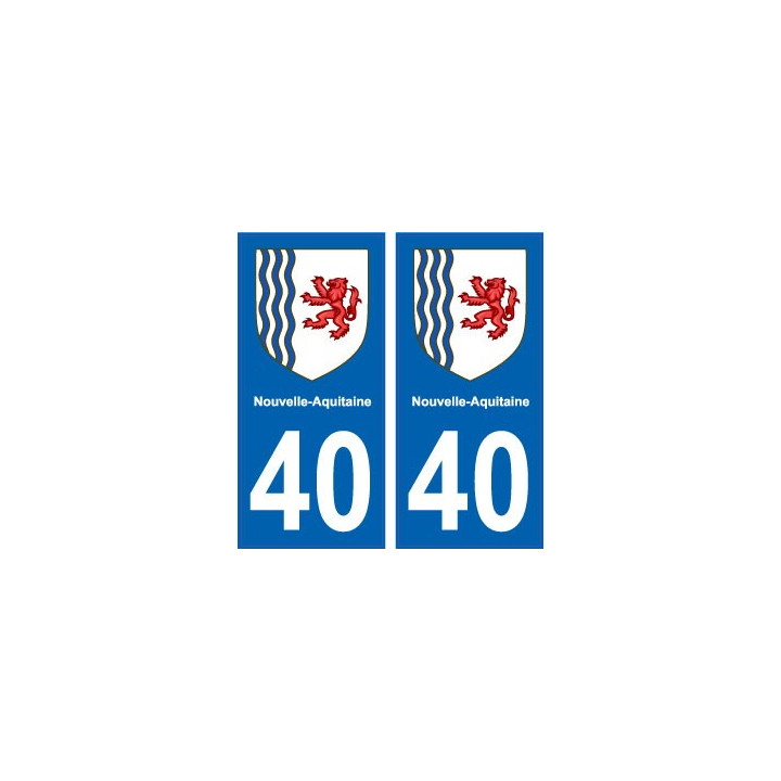 40 Landes autocollant plaque immatriculation auto département sticker Nouvelle Aquitaine blason