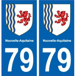 79 Deux-Sèvres autocollant plaque immatriculation auto département sticker Nouvelle Aquitaine blason