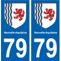 79 deux-Sèvres-aufkleber-plakette-kennzeichen-auto-abteilung sticker Neue Aquitaine wappen