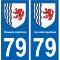 79 Deux-Sèvres autocollant plaque immatriculation auto département sticker Nouvelle Aquitaine blason