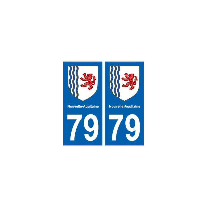 79 Deux-Sèvres autocollant plaque immatriculation auto département sticker Nouvelle Aquitaine blason