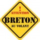 Autocollant breton au volant carré jaune sticker
