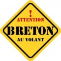 Autocollant breton au volant carré jaune sticker