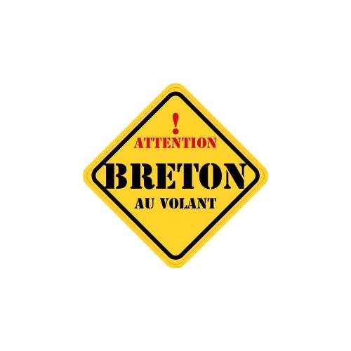 Autocollant breton au volant carré jaune sticker