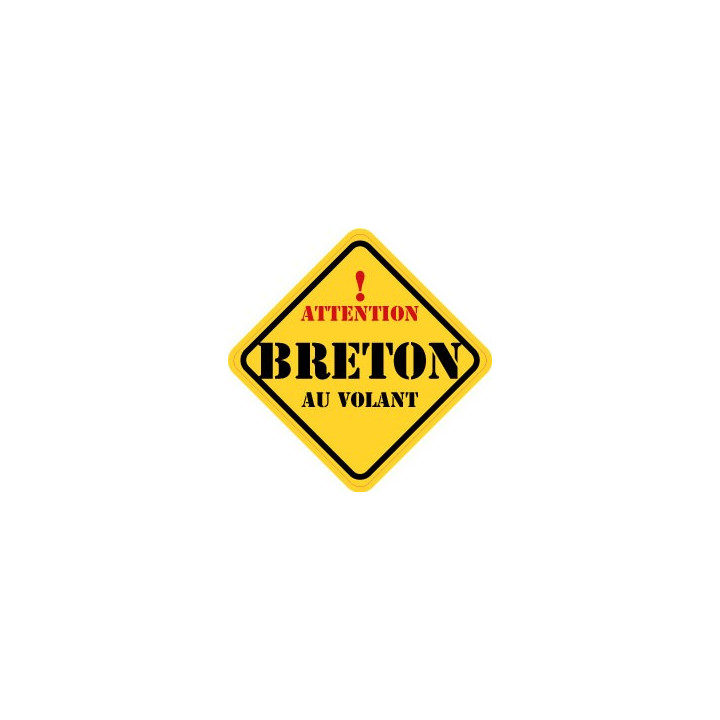 Autocollant breton au volant carré jaune sticker