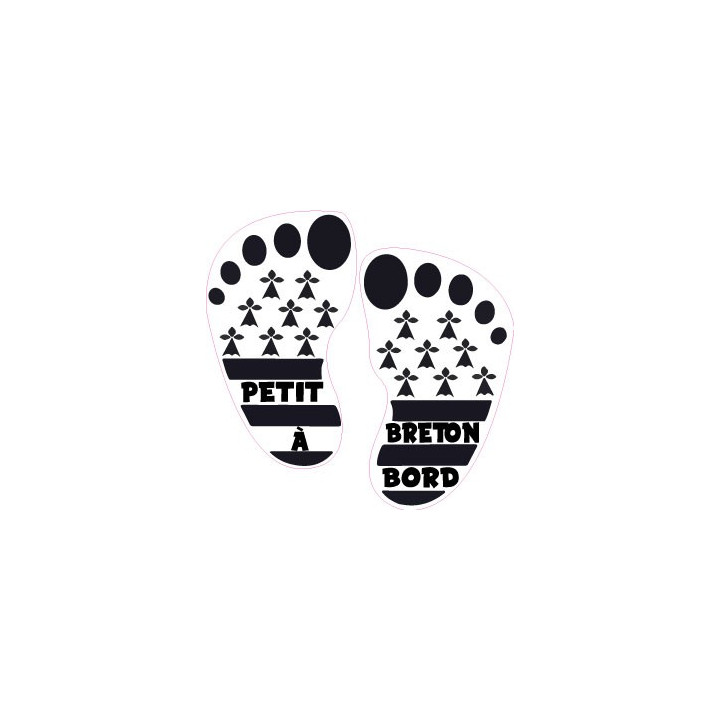 Autocollant pied empreinte pas  petit breton à bord sticker