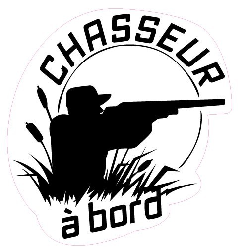 Autocollant chasseur à Bord homme fusil logo sticker